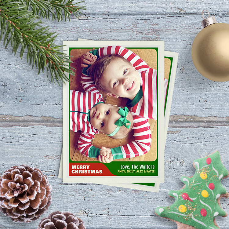 Stocking stuffer trading card